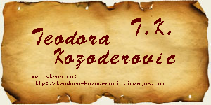 Teodora Kozoderović vizit kartica